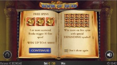 Book of Dead Free Spins