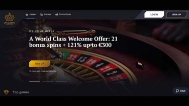 21Casino Welcome Offer ROW Home Page