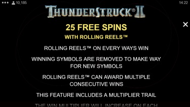 Thunderstruck II Rolling Reels 1