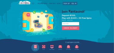 fantasino casino homepage screenshot 1