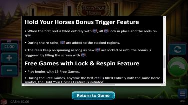 Hold Your Horses Bonus Features