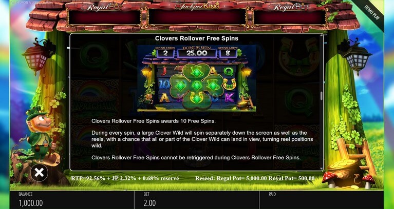 Wish Upon a Leprechaun Clovers Rollover Free Spins