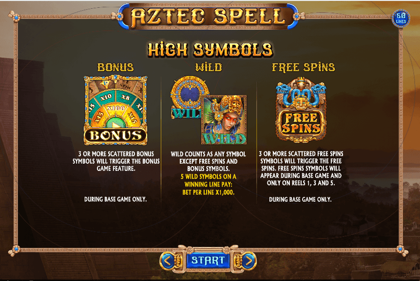 Aztec Spell High Symbols