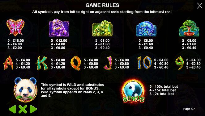 Panda's Fortune Symbols