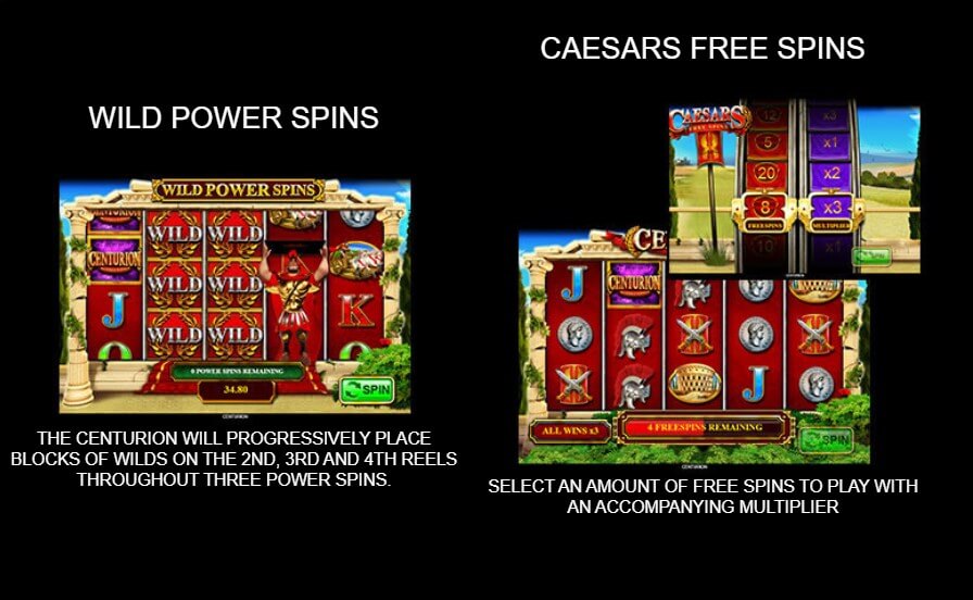 Centurion Wild Power Spins and Caesars Free Spins