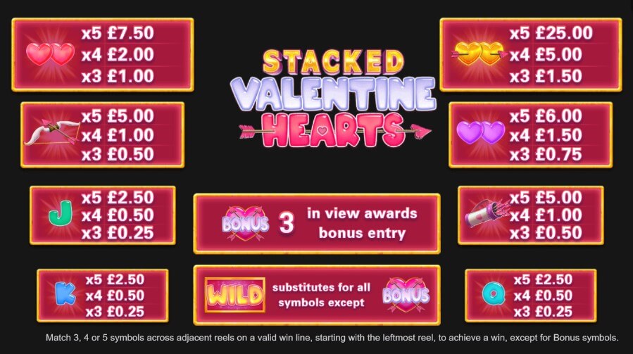 Stacked Valentine Hearts Symbols