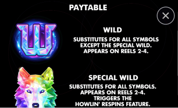 Super Wolf Paytable