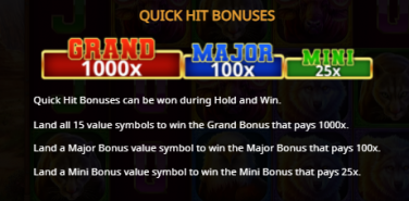 Buffalo Hold and Win Quick Hit Bonuses