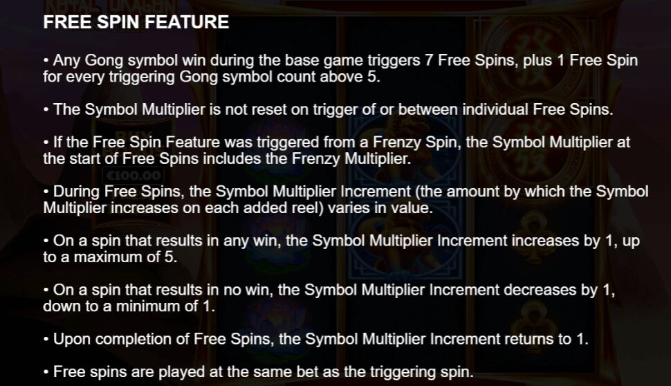 Royal Dragon Infinity Reels Free Spins