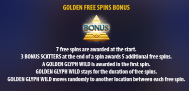 Golden Glyph 2 free spins