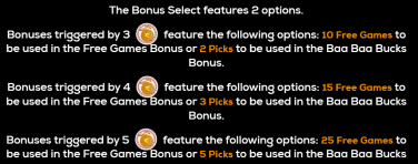 Golden Sheep Bonus Features 2 Options