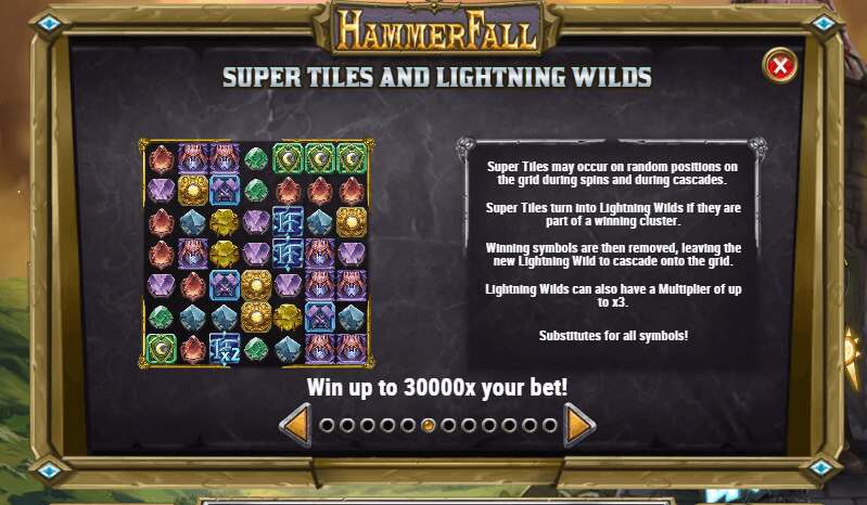 HammerFall Super Tiles and Lightning Wilds feature