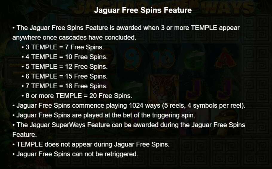 Jaguar Super Ways Free Spins Feature