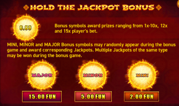 Sun of Fortune Hold the Jackpot Bonus Feature
