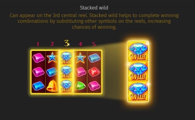 Four Lucky Diamonds Stacked Wilds
