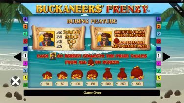 Buckaneers frenzy features 