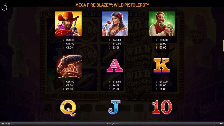 Mega Fire Blaze Wild Pistoleros Big Symbols