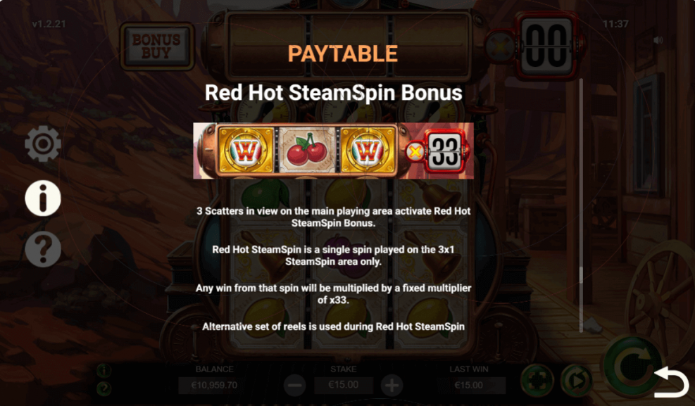 Steam Spin-Red Hot SteamSpin Bonus