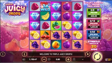 Triple Juicy Drops Theme & Graphics