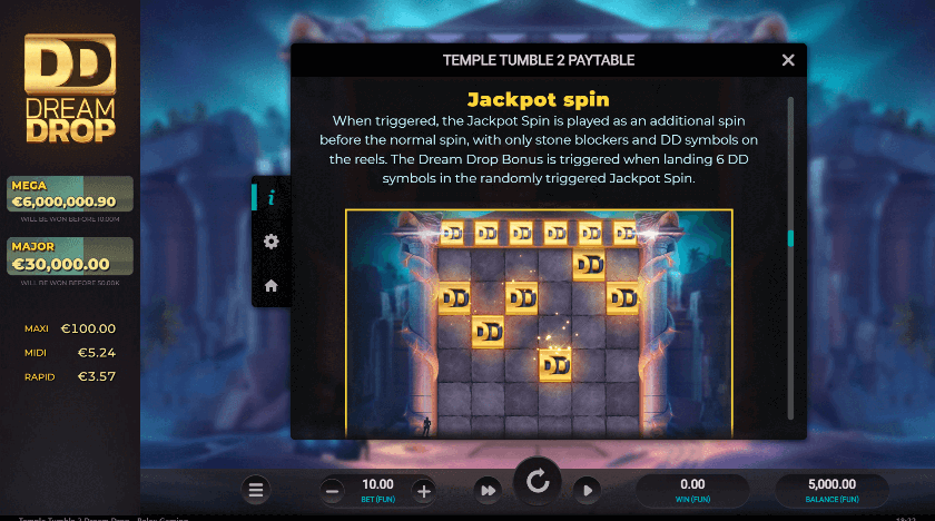Temple Tumble 2 Jackpot Spin