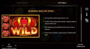 Burning Clasics Go Wild Wild Respin