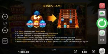 Aztec Fire Bonus Game