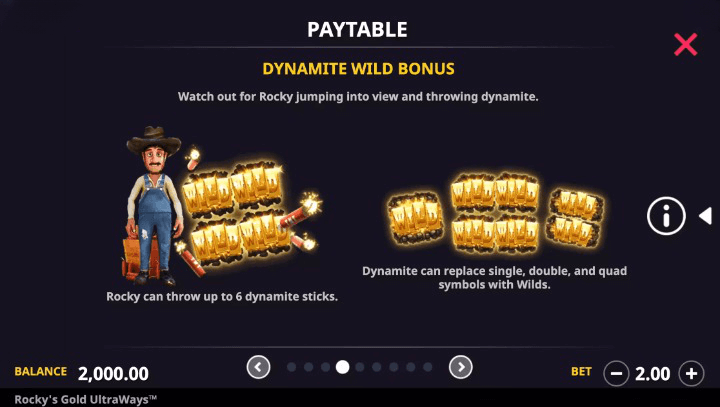 Rocky’s Gold Ultraways Dynamite Wild Bonus