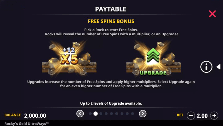 Rocky’s Gold Ultraways Free Spins Bonus