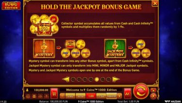 9 Coins™ 1000 Edition Hold the Jackpot Bonus Game