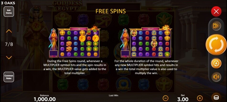 Goddess of Egypt Free Spins 1