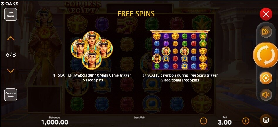 Goddess of Egypt Free Spins 2