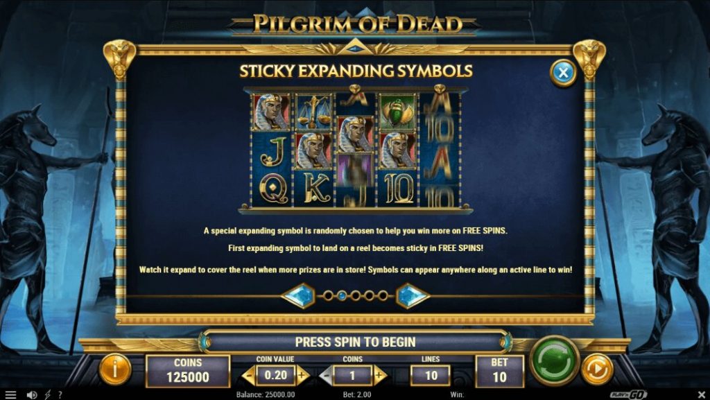 Pilgrim of Dead Sticky Expanding Symbols