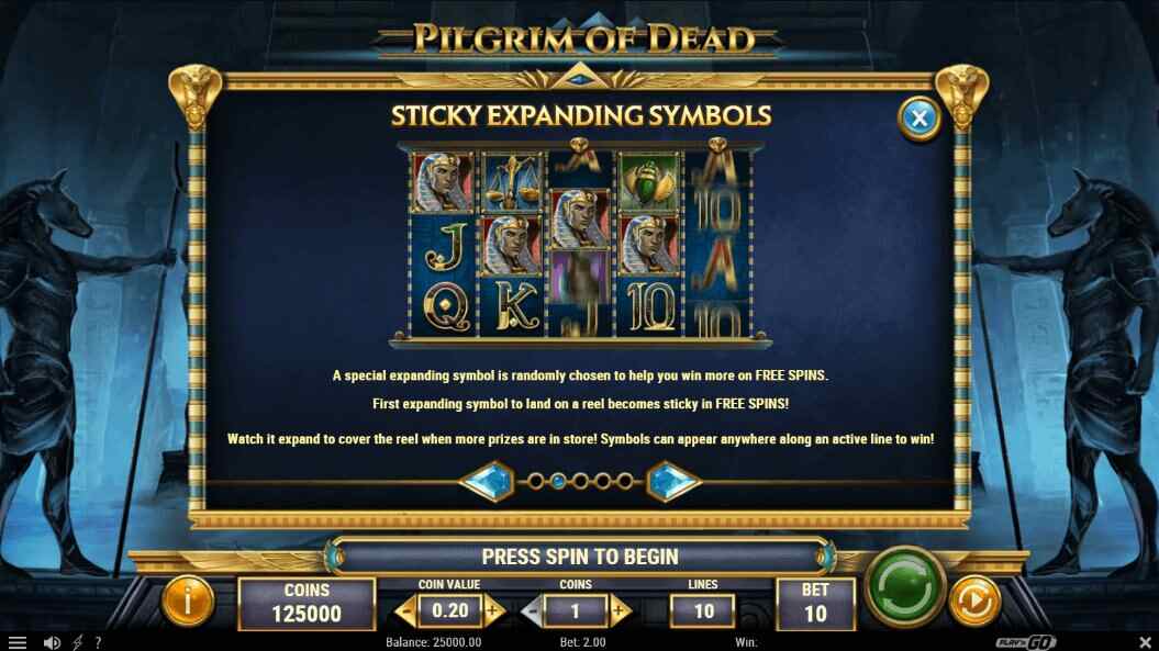 Pilgrim of Dead Sticky Expanding Symbols