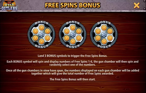 Wild Outlaws Free Spins Bonus 1