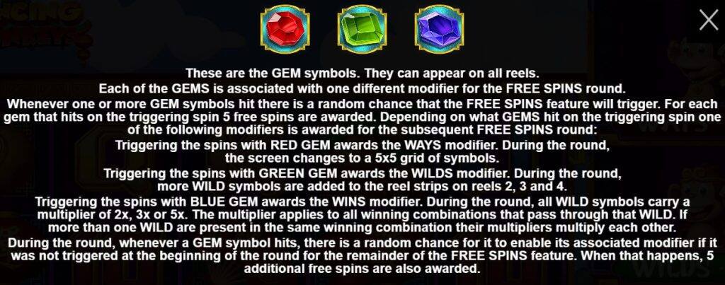 3 Dancing Monkeys Gems Symbols