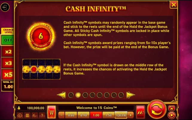 15 Coins Cash Infinity