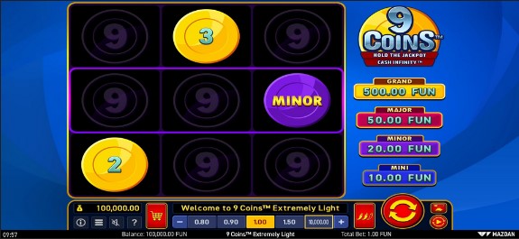 9 Coins Extremely Light Theme